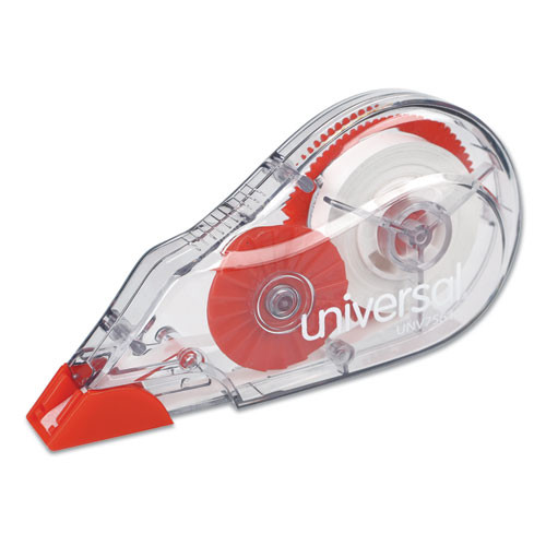 Correction Tape Dispenser, Non-refillable, Transparent Red Applicator, 0.2" X 315", 10/pack