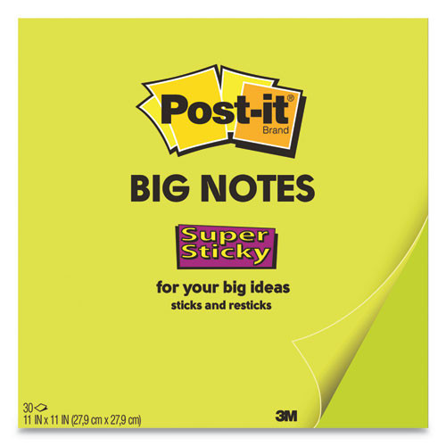 Big Notes, Unruled, 11 X 11, Green, 30 Sheets