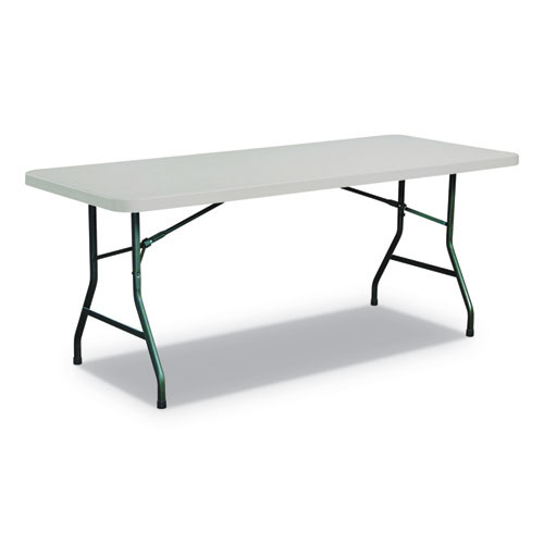 Rectangular Plastic Folding Table, 72w X 29.63d X 29.25h, Gray