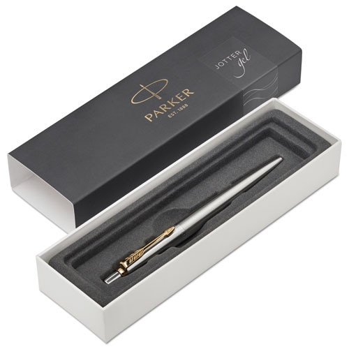 Jotter Gel Pen, Retractable, Medium 0.7 Mm, Black Ink, Stainless Steel Barrel