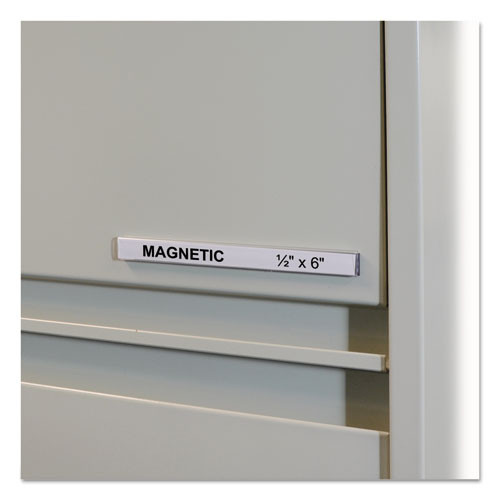 Hol-dex Magnetic Shelf/bin Label Holders, Side Load, 0.5 X 6, Clear, 10/box