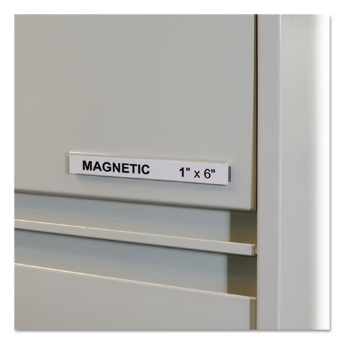 Hol-dex Magnetic Shelf/bin Label Holders, Side Load, 1 X 6, Clear, 10/box