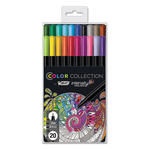 Intensity Porous Point Pen, Stick, Fine 0.4 Mm, Assorted Ink And Barrel Colors, 20/pack