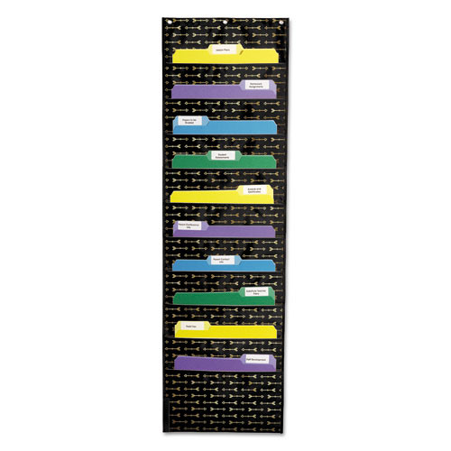 Storage Pocket Chart, 10 Pockets, 14 X 47, Black