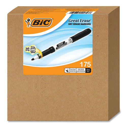 Intensity Low Odor Fine Point Dry Erase Marker Xtra Value Pack, Fine Bullet Tip, Black, 175/carton