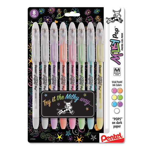 Milky Pop Gel Pen, Stick, Medium 0.8 Mm, Assorted Ink And Barrel Colors, 8/pack