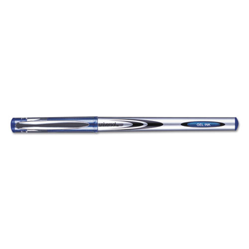 Gel Pen, Stick, Medium 0.7 Mm, Blue Ink, Silver/blue Barrel, Dozen