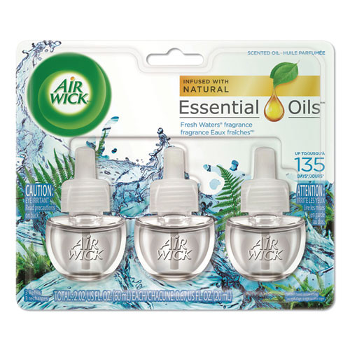 Scented Oil Refill, Fresh Waters, 0.67 Oz, 3/pack, 6 Packs/carton