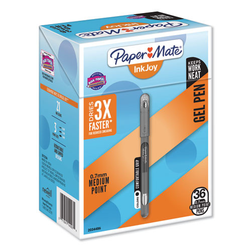 Pen,inkjoy,gel,st,36pk,bk