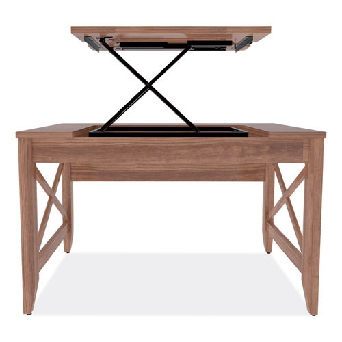 Sit-to-stand Table Desk, 47.25" X 23.63" X 29.5" To 43.75", Modern Walnut