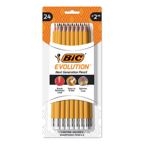 Pencil,evolution,24/pk,yl