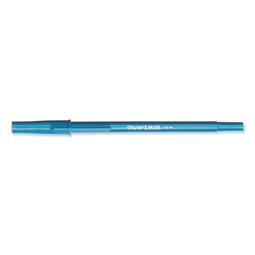 Write Bros. Ballpoint Pen, Stick, Medium 1 Mm, Blue Ink, Blue Barrel, Dozen