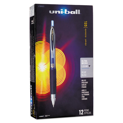 207 Signo Gel Ultra Micro Gel Pen, Retractable, Extra-fine 0.38 Mm, Blue Ink, Smoke Barrel
