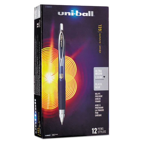 207 Signo Gel Ultra Micro Gel Pen, Retractable, Extra-fine 0.38 Mm, Black Ink, Smoke Barrel