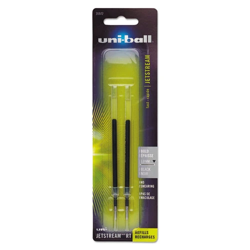 Refill For Jetstream Rt Pens, Bold Conical Tip, Black Ink, 2/pack