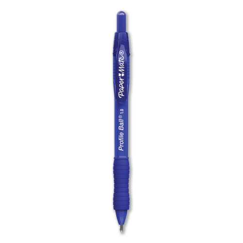 Profile Ballpoint Pen, Retractable, Medium 1 Mm, Blue Ink, Translucent Blue Barrel, 36/pack