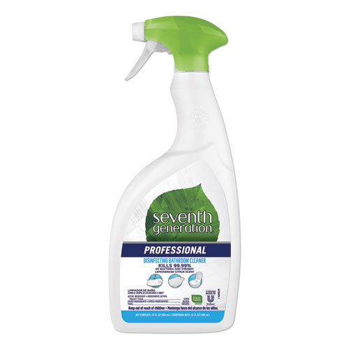 Disinfecting Bathroom Cleaner, Lemongrass Citrus, 32 Oz Spray Bottle, 8/carton