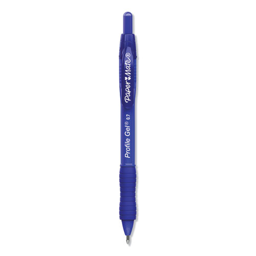 Profile Gel Pen, Retractable, Medium 0.7 Mm, Blue Ink, Translucent Blue Barrel, Dozen