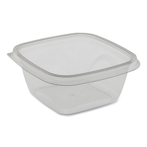 Earthchoice Square Recycled Bowl, 16 Oz, 5 X 5 X 1.75, Clear, Plastic, 504/carton