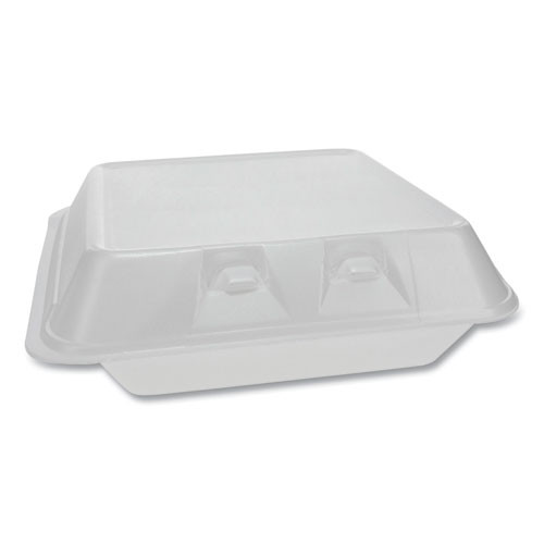 Smartlock Foam Hinged Lid Container, Large, 3-compartment, 9 X 9.25 X 3.25, White, 150/carton