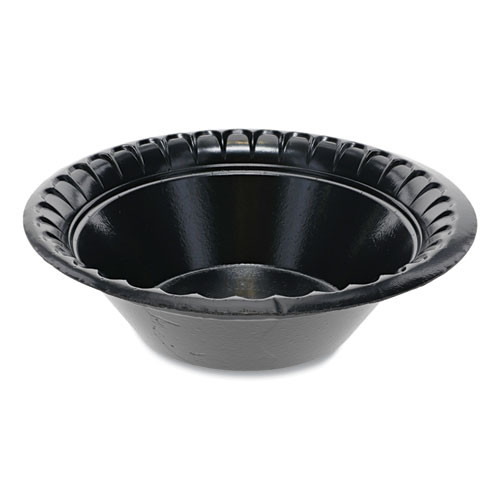 Placesetter Deluxe Laminated Foam Dinnerware, Bowl, 12 Oz, 6" Dia, Black, 1,000/carton