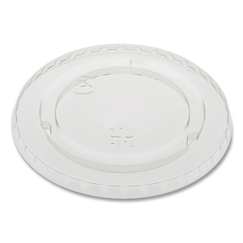 Earthchoice Strawless Rpet Lid, Flat Lid, Fits 9 Oz To 20 Oz "a" Cups, Clear 1,020/carton