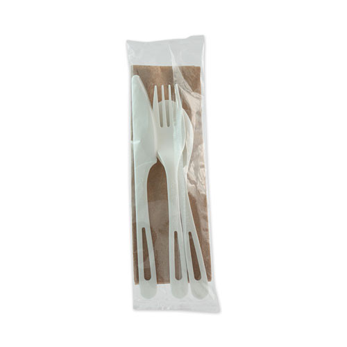 Tpla Compostable Cutlery, Knife/fork/spoon/napkin, 6", White, 250/carton
