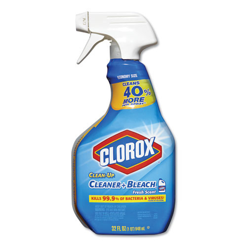 Clean-up Cleaner + Bleach, 32 Oz Spray Bottle, Fresh Scent, 9/carton