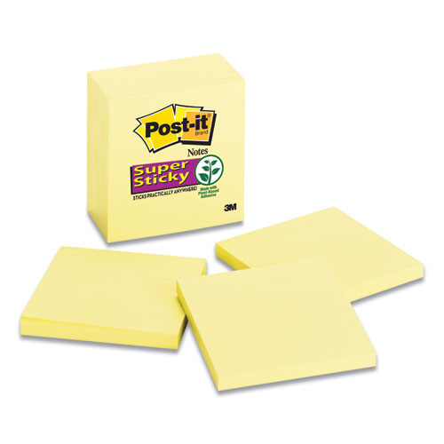Pads In Canary Yellow, 3" X 3", 90 Sheets/pad, 5 Pads/pack