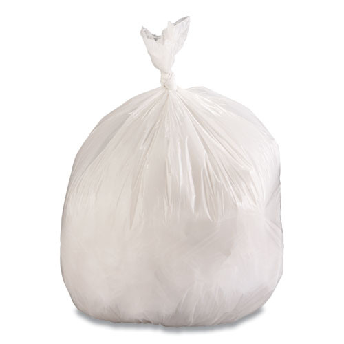 Linear Low Density Industrial Can Liners, 56 Gal, 0.9 Mil, 43 X 47, White, 100/carton