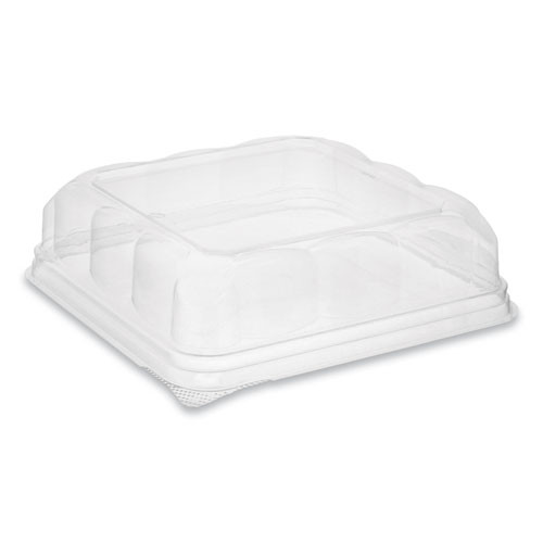 Recycled Container Lid, Dome Lid For 6 X 6 Brownie Container, 7.5 X 7.5 X 2.02, Clear, Plastic, 195/carton