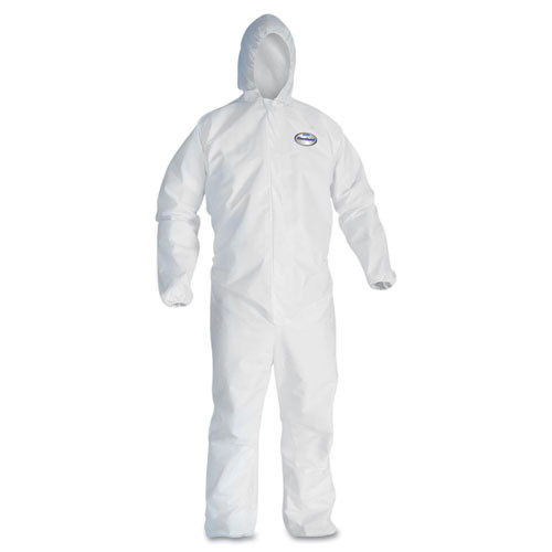 A30 Elastic-back And Cuff Hooded Coveralls, 4x-large, White, 21/carton