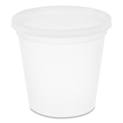 Newspring Delitainer Microwavable Container, 24 Oz, 4.55 X 4.55 X 4.35, Clear, Plastic, 240/carton