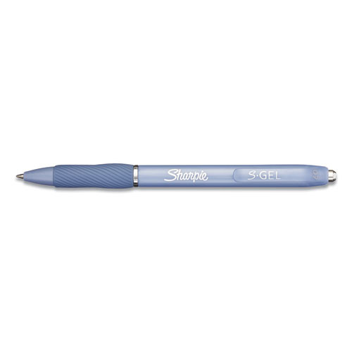 S-gel Fashion Barrel Gel Pen, Retractable, Medium 0.7 Mm, Black Ink, Frost Blue Barrel, Dozen