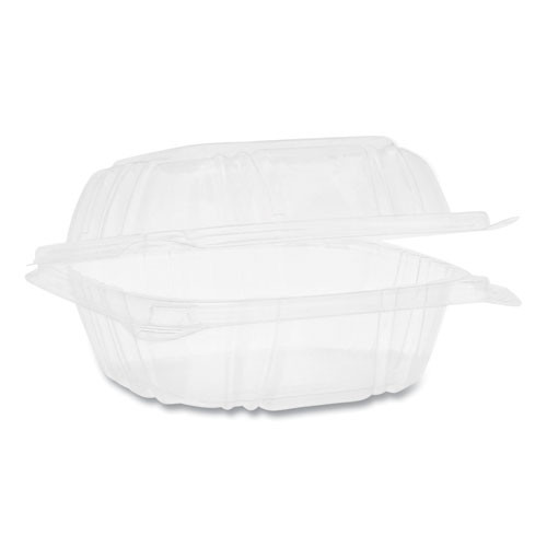 Sensation Smartlock Hinged Lid Container, 5.24 X 5.25 X 2.57, Clear, Plastic, 375/carton