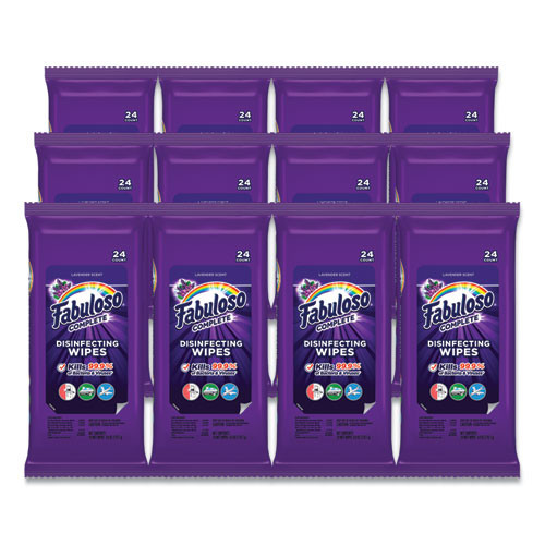 Multi Purpose Wipes, 7 X 7, Lavender, 24/pack, 12 Packs/carton