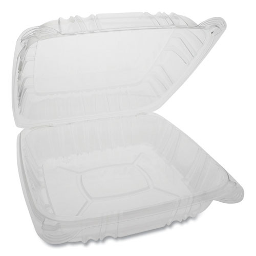 Sensation Smartlock Hinged Lid Container, 9.21 X 8.87 X 3.07, Clear, Plastic, 200/carton