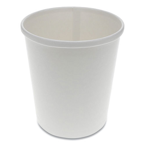 Paper Round Food Container, 32 Oz, 5.13" Diameter X 4.5"h, White, 500/carton