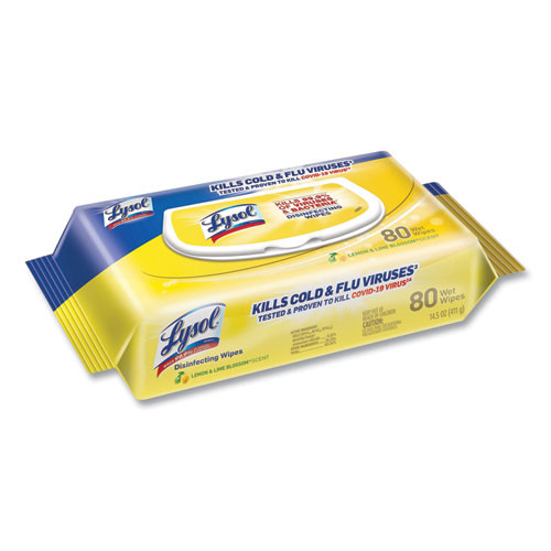 Disinfecting Wipes Flatpacks, 6.69 X 7.87, Lemon And Lime Blossom, 80 Wipes/flat Pack