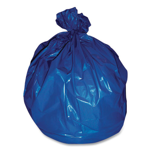High-density Can Liners, 45 Gal, 19 Mic, 40" X 48", Blue, 25 Bags/roll, 8 Rolls/carton