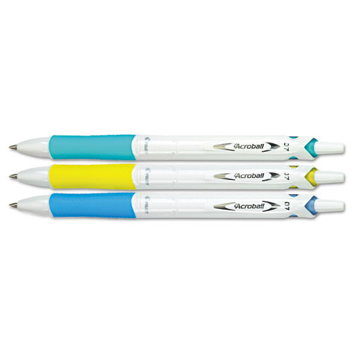 Pen,acroball,ast,3/pk,wh - PIL31860