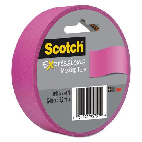 Expressions Masking Tape, 3" Core, 0.94" X 20 Yds, Fuchsia
