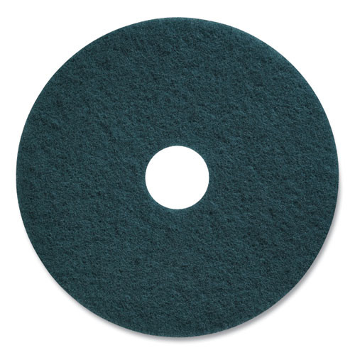 Cleaning Floor Pads, 17" Diameter, Blue, 5/carton