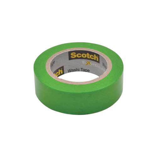 Expressions Washi Tape, 1.25" Core, 0.59" X 32.75 Ft, Green