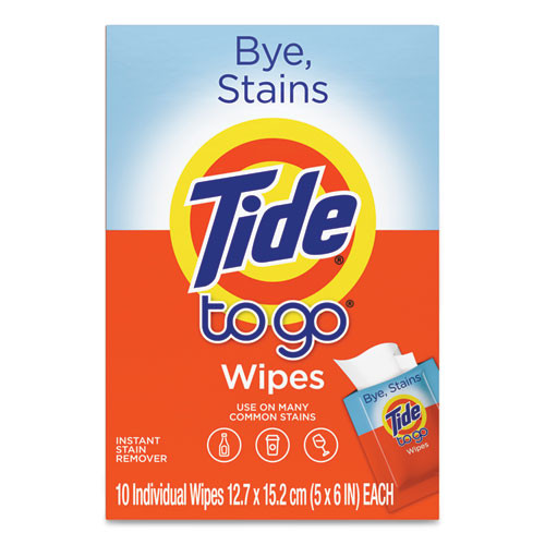 To Go Instant Stain Remover Wipes, 6 X 5, Scented, 10/box - PGC38150BX