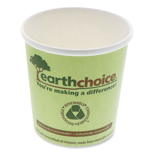 Earthchoice Compostable Soup Cup Large, 16 Oz, 3.63" Diameter X 3.88"h, Green, Paper, 500/carton