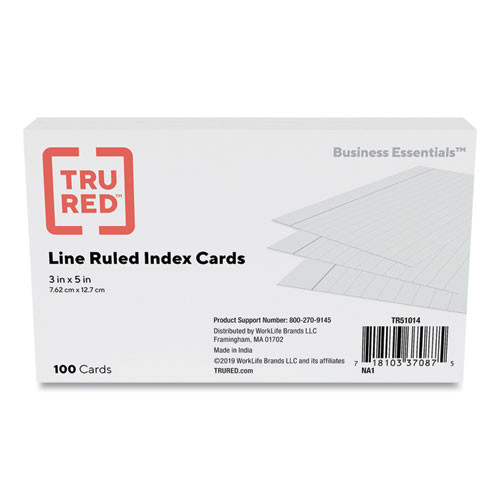 Card,indx,3x5,ln,100pk,gy