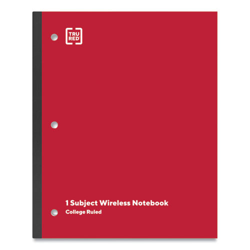 Wireless One-subject Notebook, Medium/college Rule, Red Cover, 11 X 8.5, 80 Sheets