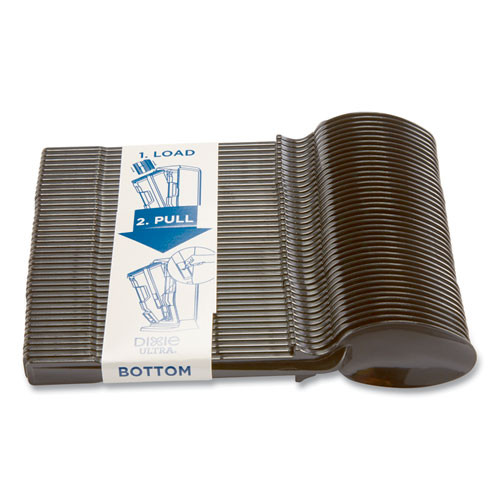 Smartstock Tri-tower Dispensing System Cutlery, Teaspoons, Mediumweight, Polystyrene, Black, 40/cartridge, 24 Cartridges/ct