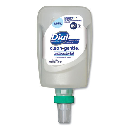 Clean+gentle Antibacterial Foaming Hand Wash Refill For Fit Manual Dispenser, Fragrance Free, 1.2 L, 3/carton